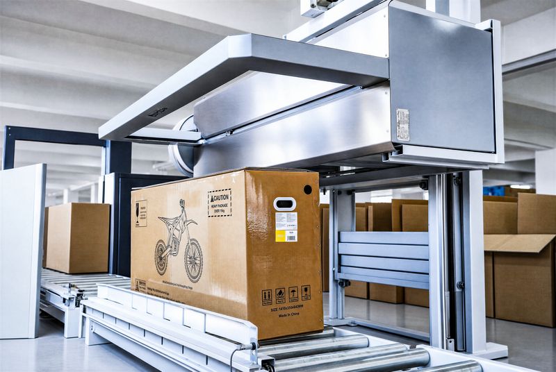 Bikes being packaged for global shipment