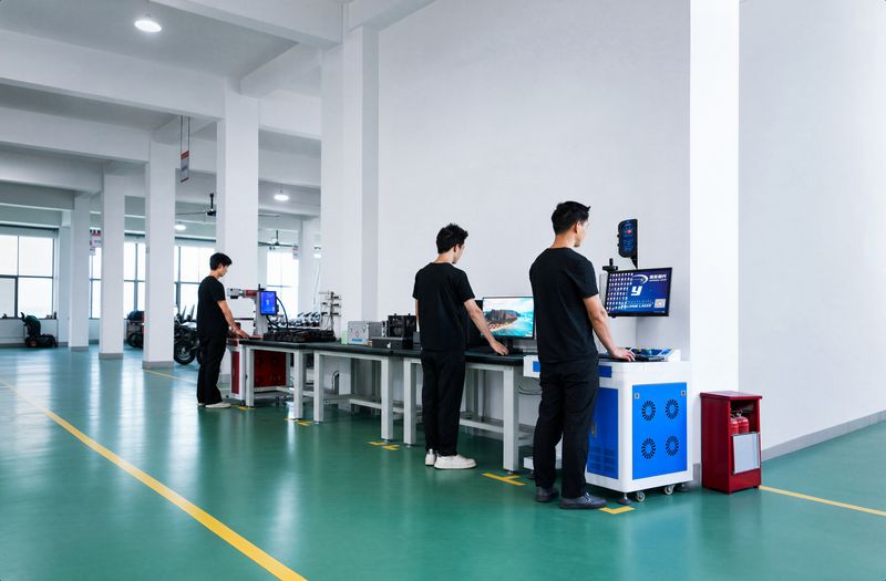 Quality control station with testing equipment